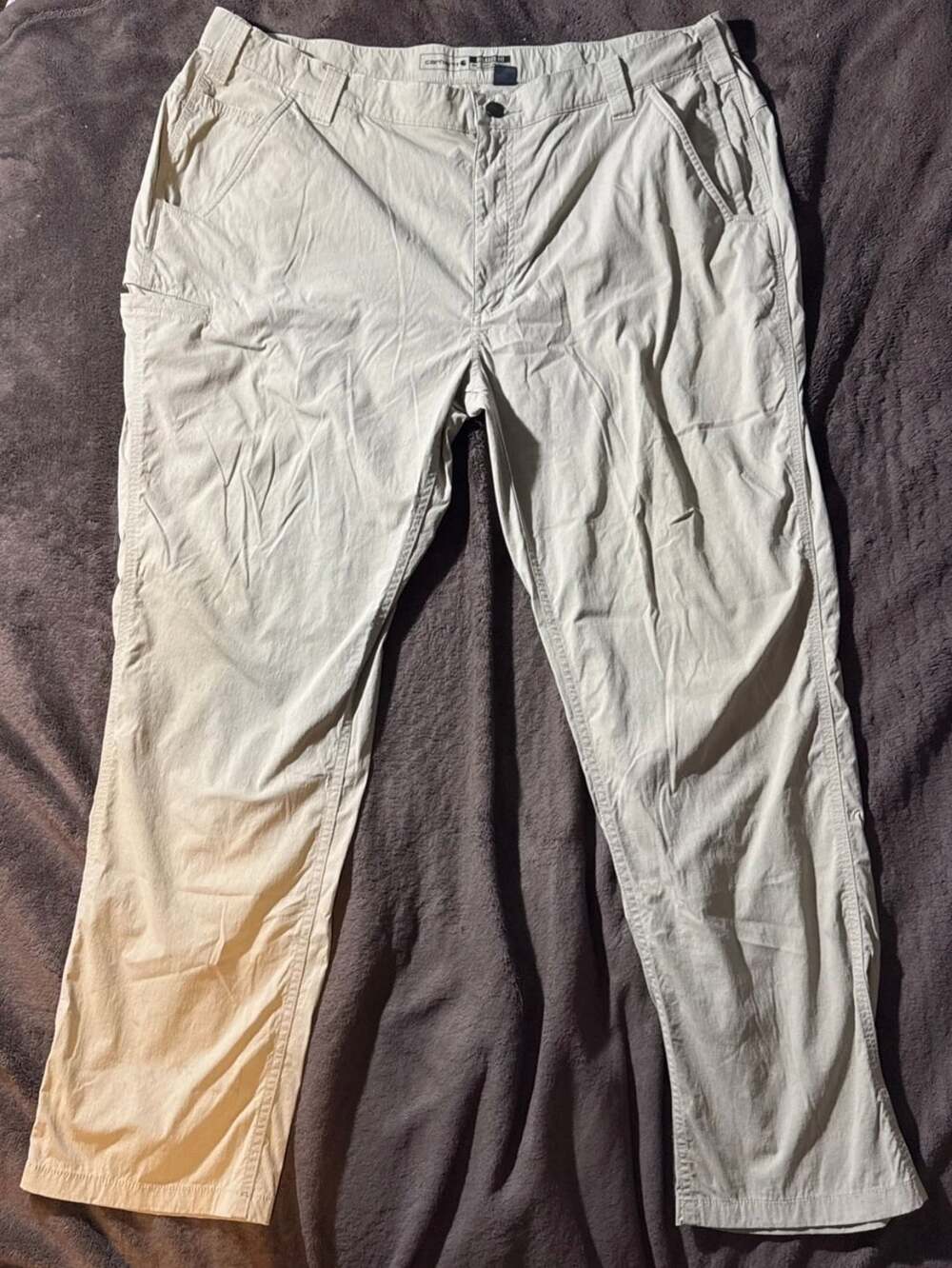 Carhartt Relaxed Fit Pants Size 40x30 Beige Tan Work Utility